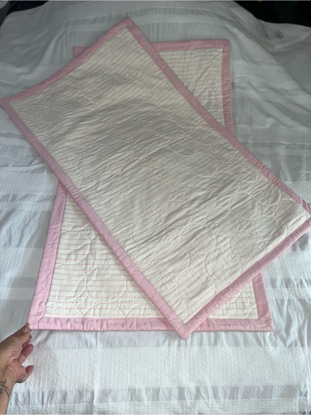 Daniel Cremieux Striped Quilted King Size Cotton Set of 2 Pillow Shams
